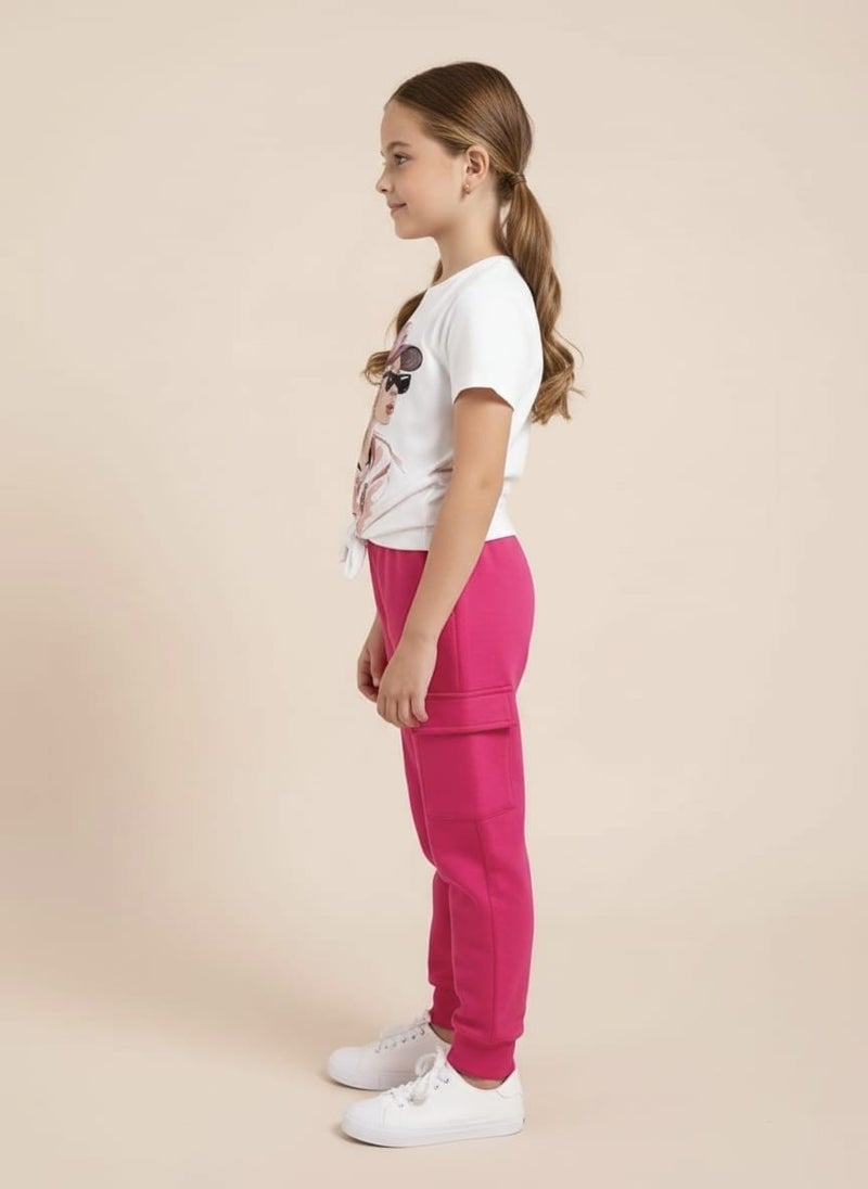 Viel Innate Stylish T-Shirt and Track Pant Combo for Girls - Image 2